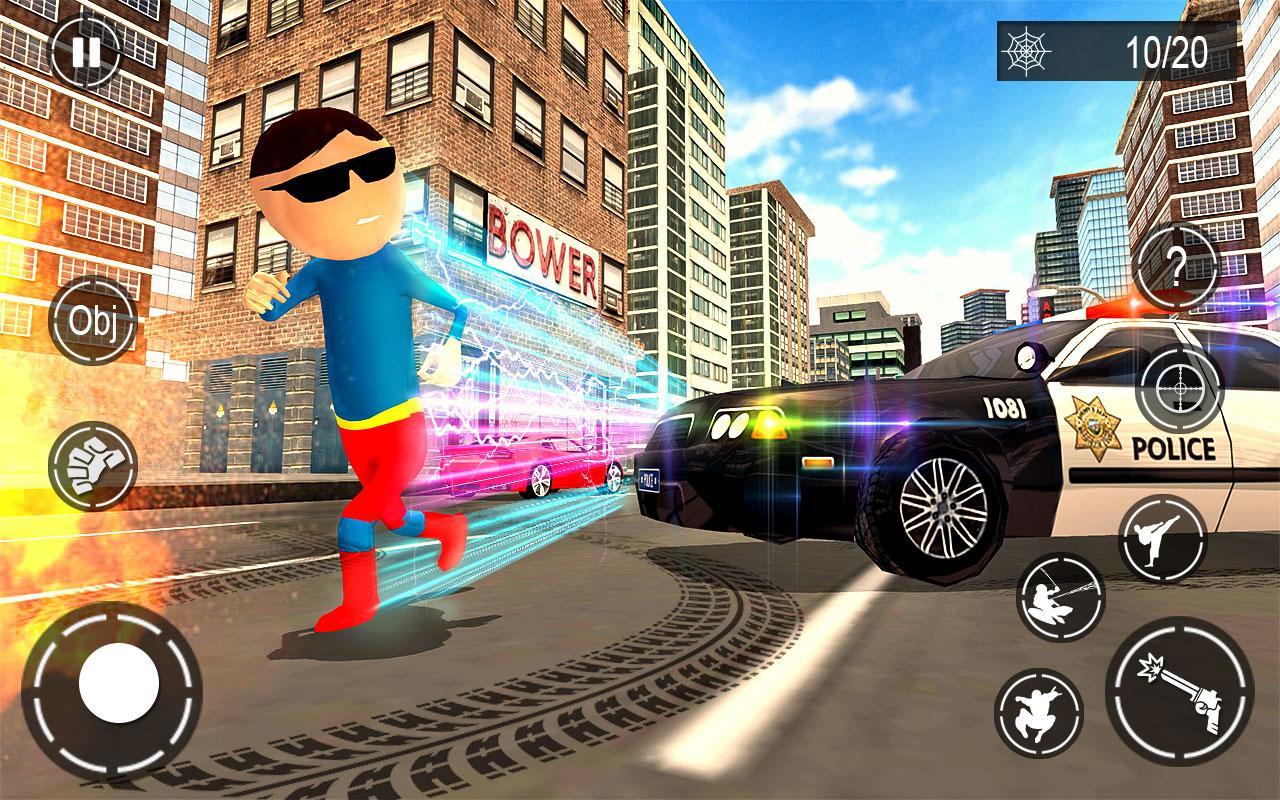 Real Stickman Speed Rope Hero Crime City