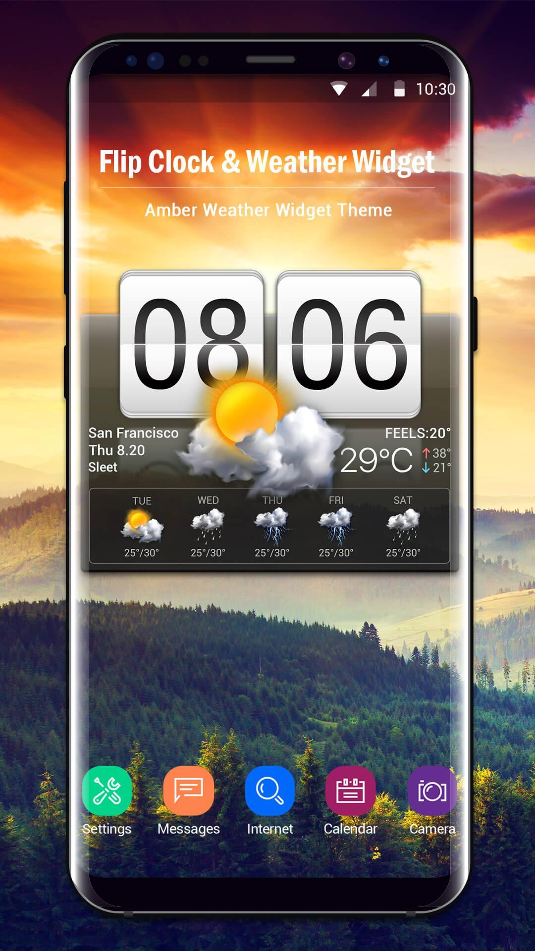 Flip Clock & Weather Widget