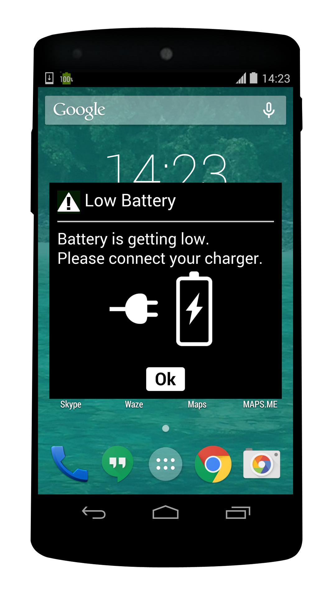 fake battery low