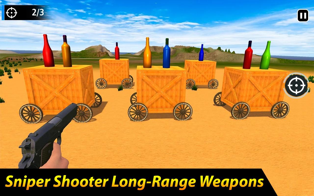 Real Bottle Shooting Gun Games