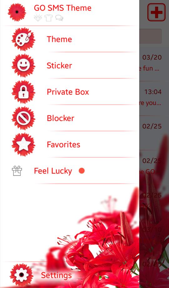 Red Flowers for GO SMS