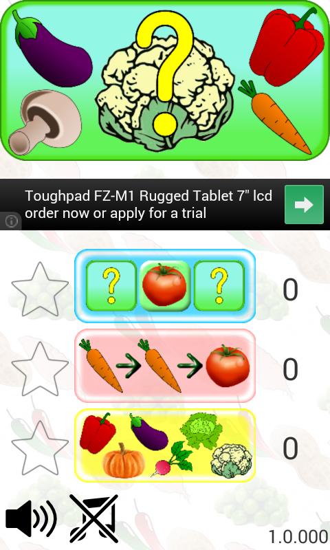 Veggie Memory & Matching Game