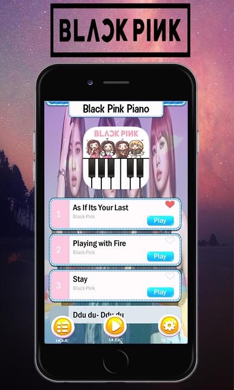 Black Pink Piano Tiles Game