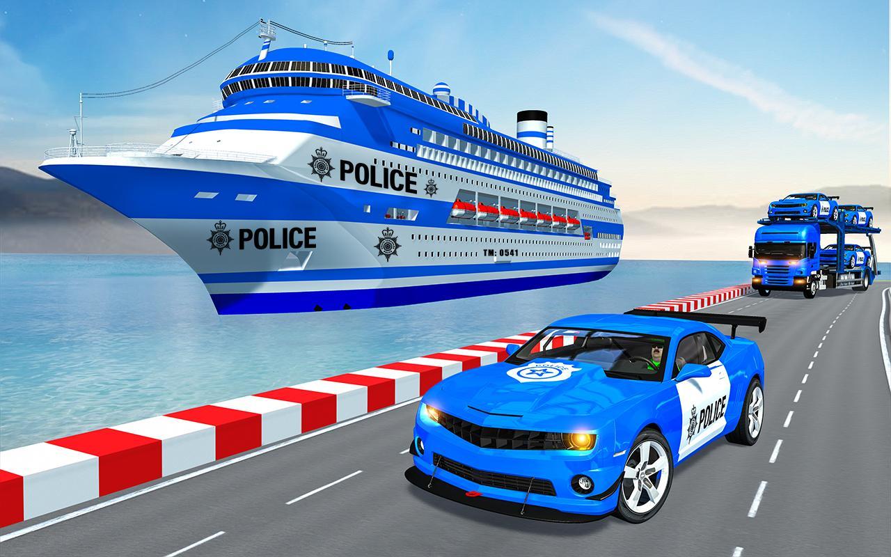 US Police Multi Level Transport Truck Driving Game