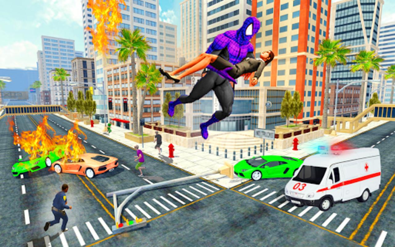 Superhero Spider Rope City Rescue Mission