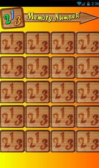 PAIRS MEMORY NUMBERS