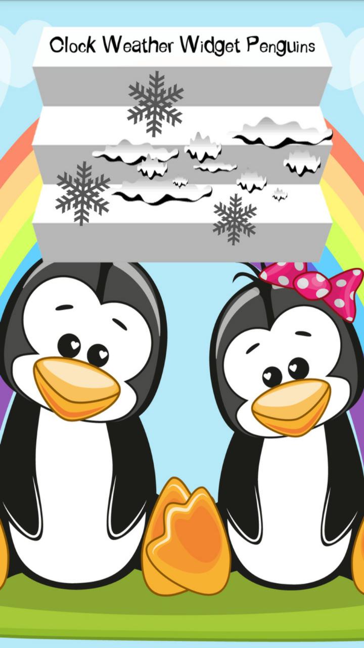 Clock Weather Widget Penguins