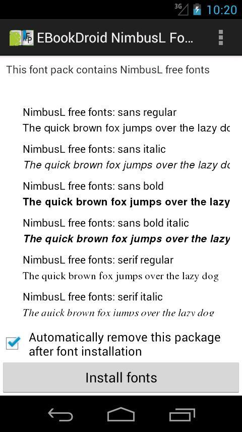 EBookDroid NimbusL FontPack