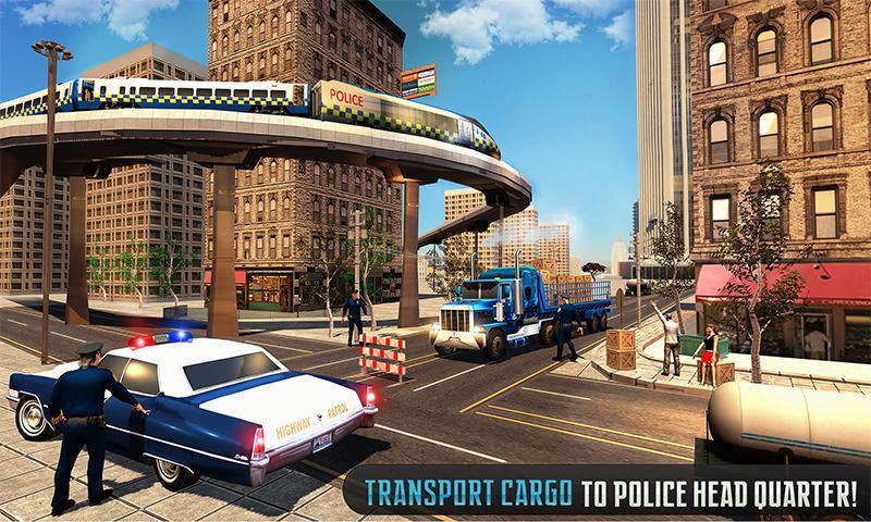 Police Train Shooter Gunship Attack : Train Games