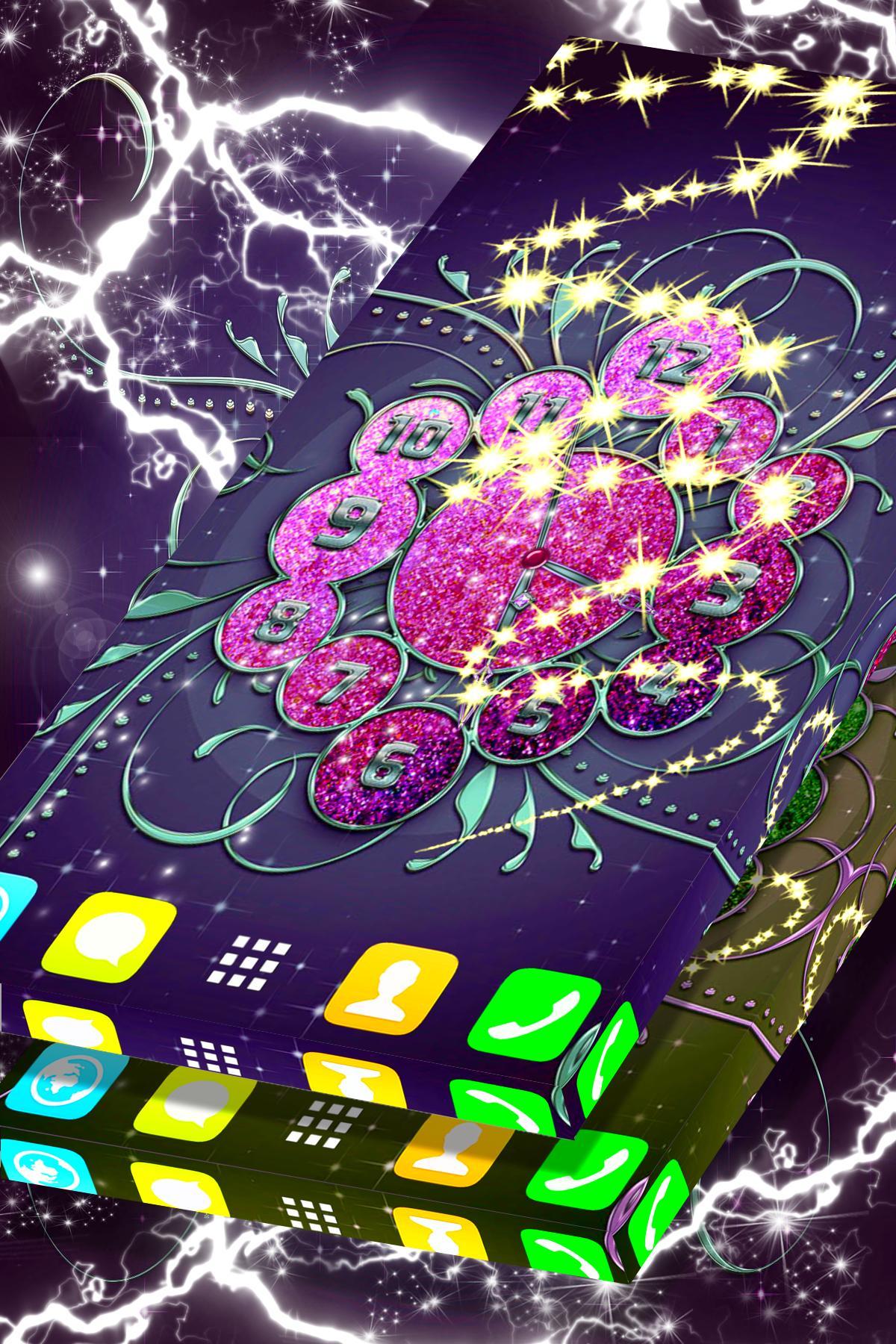 Glitter Clock Wallpaper