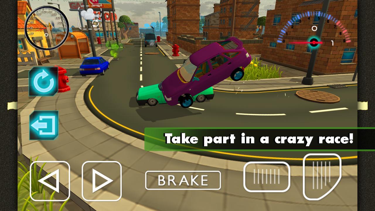 Lilac Lada Sedan Racing 3D