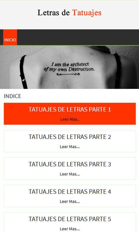 Tatuajes de Letras
