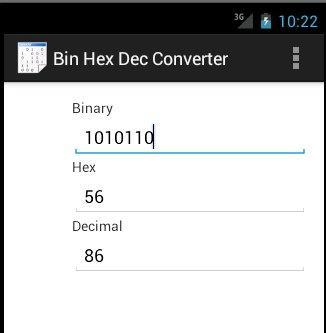 Hex Binary Decimal Calc