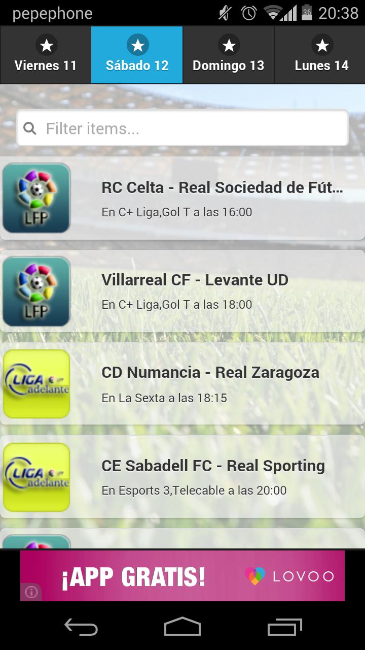 Partidos Televisados