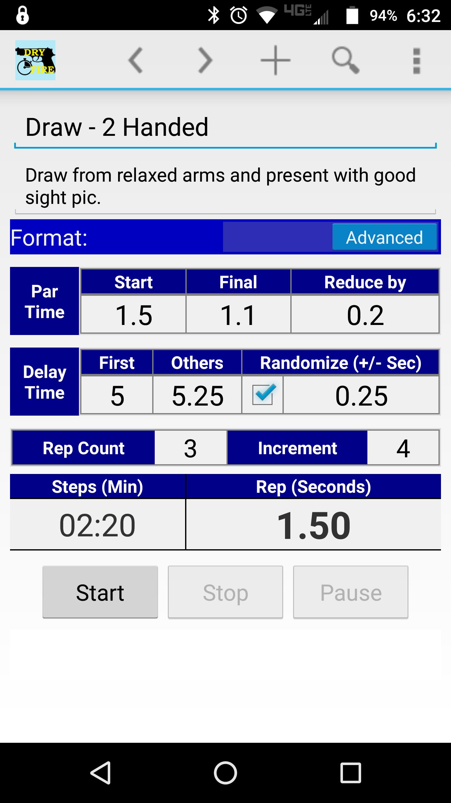 Dry Fire Par Time Tracker