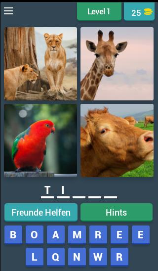 1 Wort 4 Bilder  Spiel